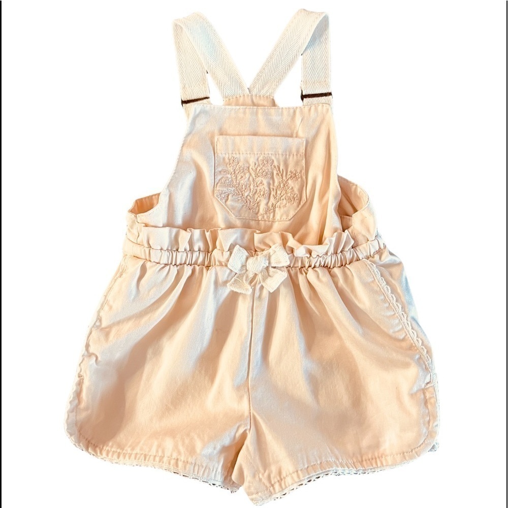 RACHEL ASHWELL - BABY GIRLS SHORTS OVERALLS BLUSH COLOR SIZE 12 MONTHS